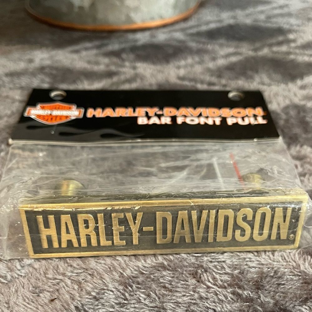 Harley Davidson Bar Font Pull Antique Brass NWT